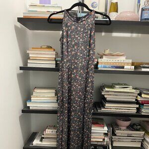 vintage maxi floral dress with slit